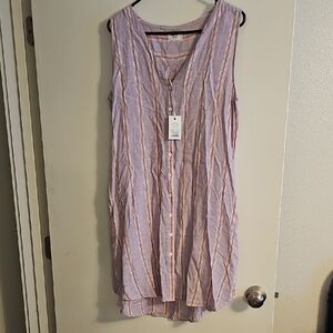 Marine Layer Lavender Sleeveless Button-Down Dress